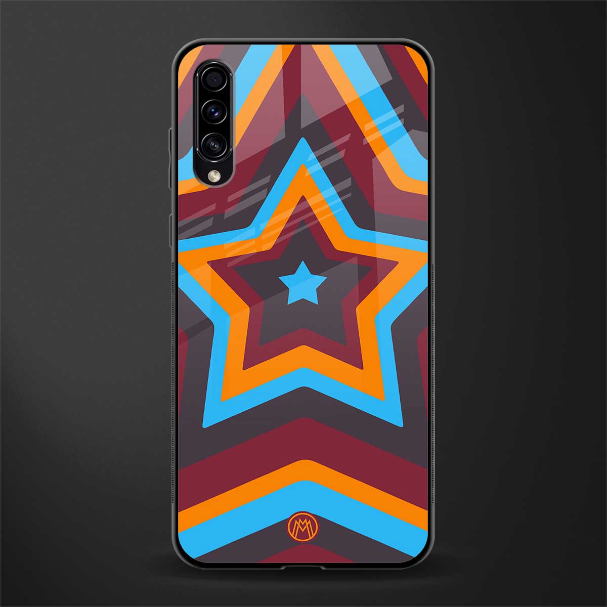 y2k red blue stars glass case for samsung galaxy a70 image