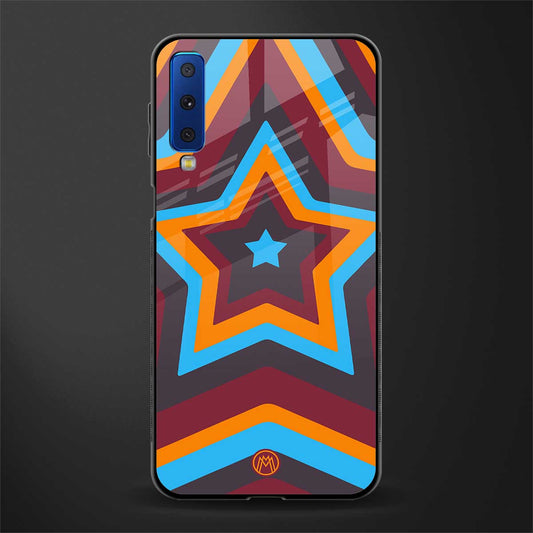 y2k red blue stars glass case for samsung galaxy a7 2018 image