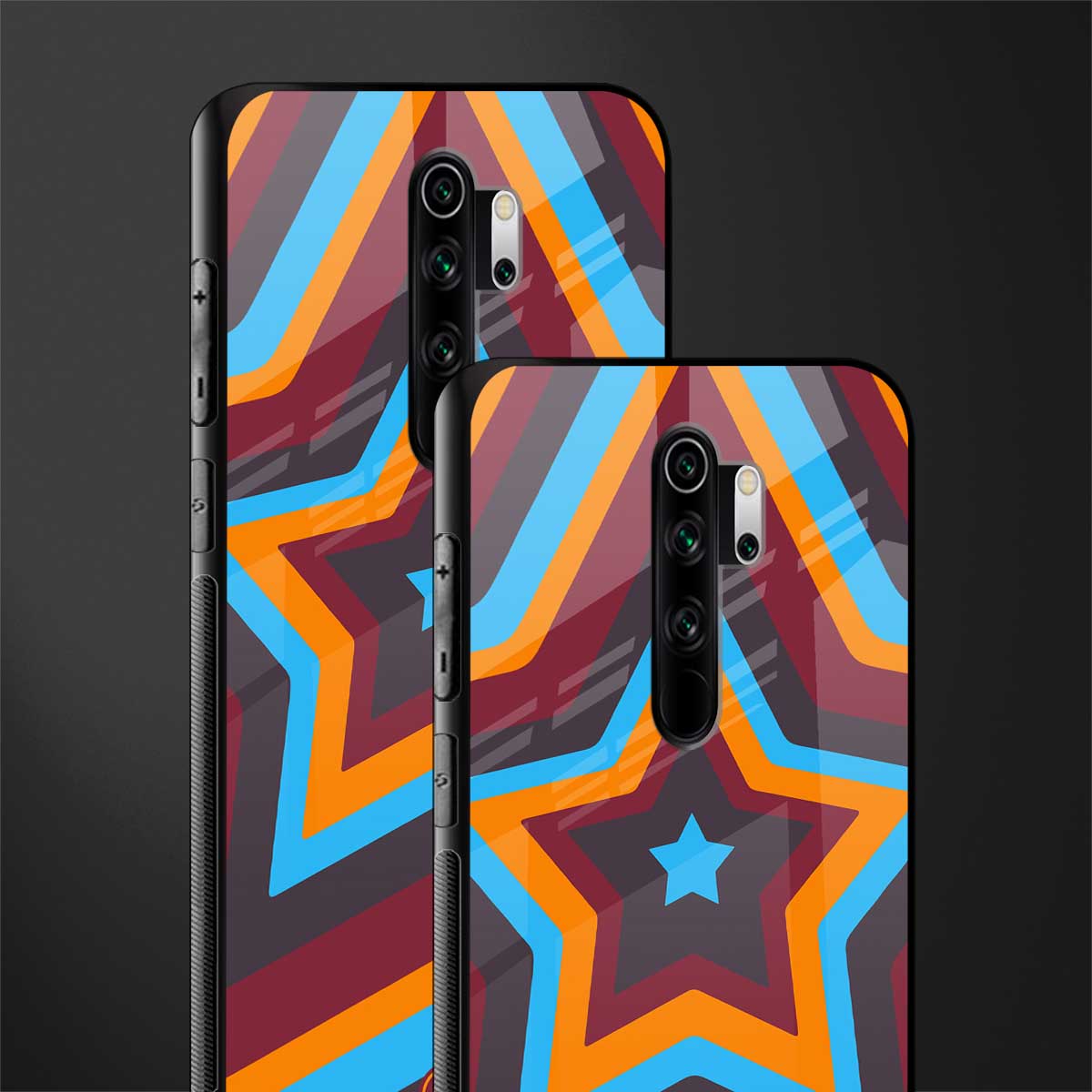 y2k red blue stars glass case for redmi note 8 pro image-2