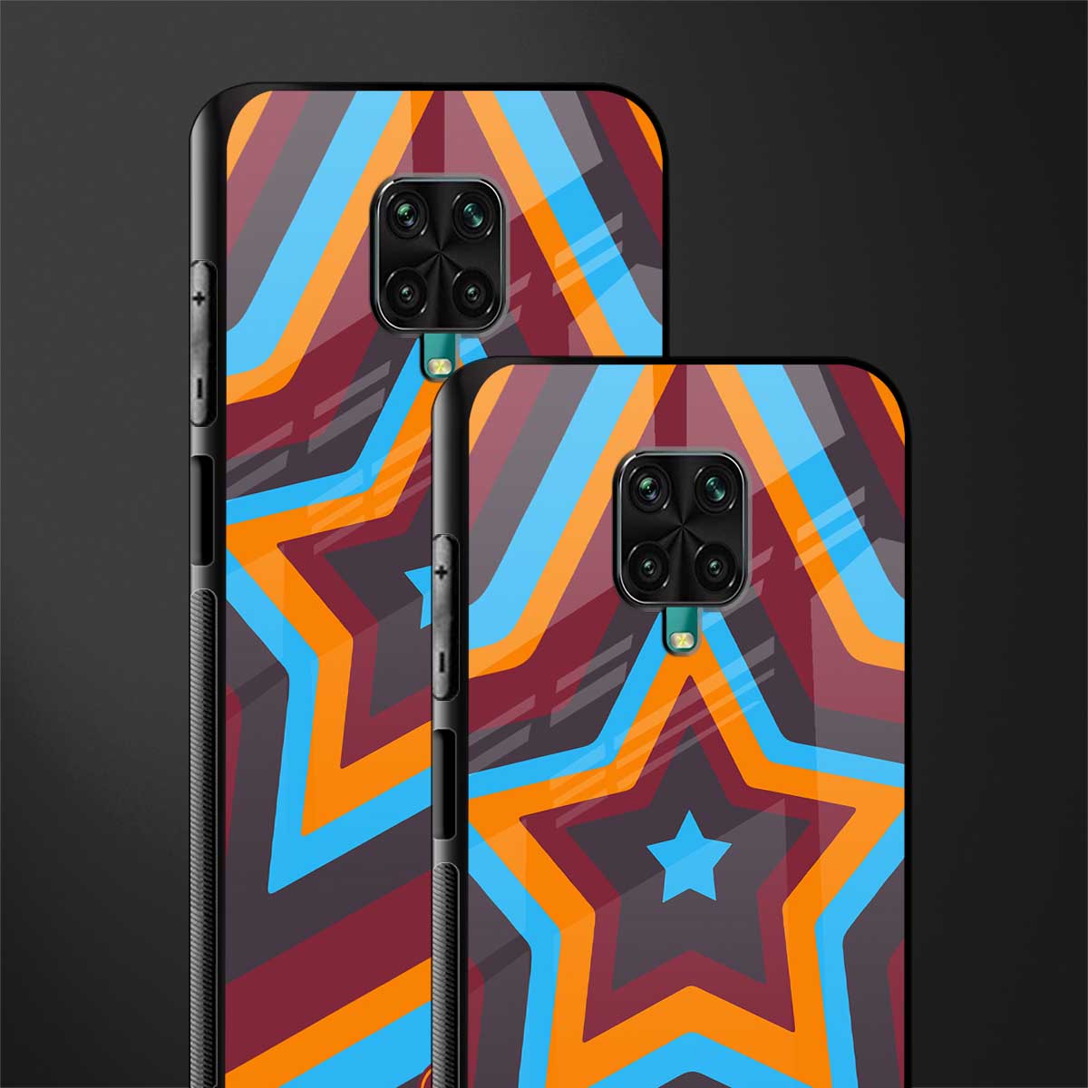 y2k red blue stars glass case for poco m2 pro image-2
