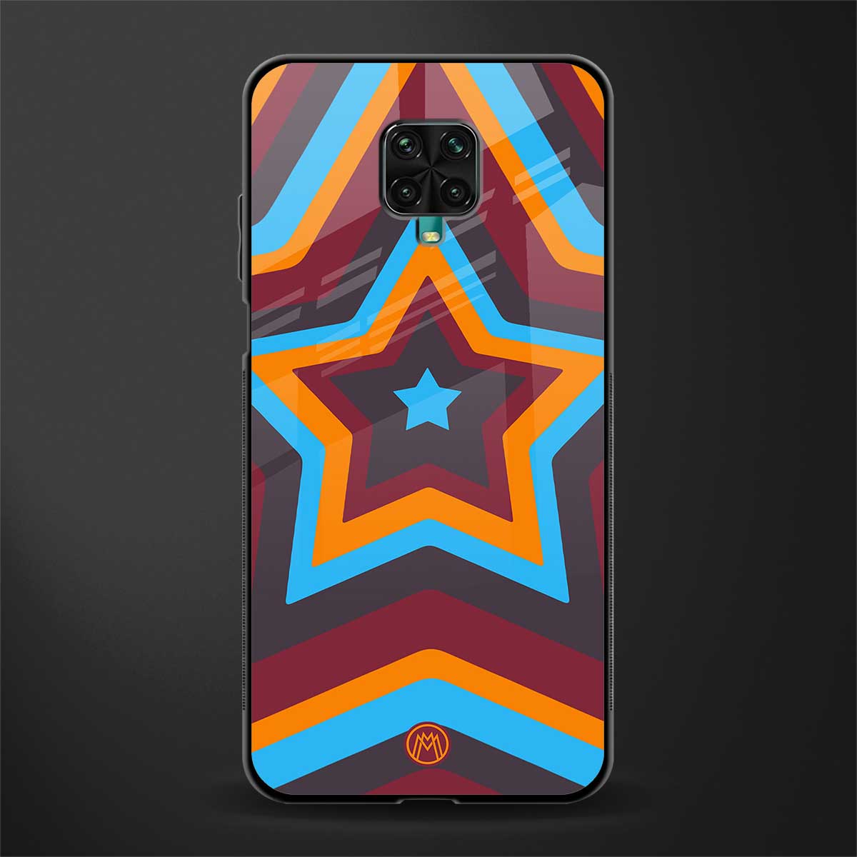 y2k red blue stars glass case for redmi note 9 pro image