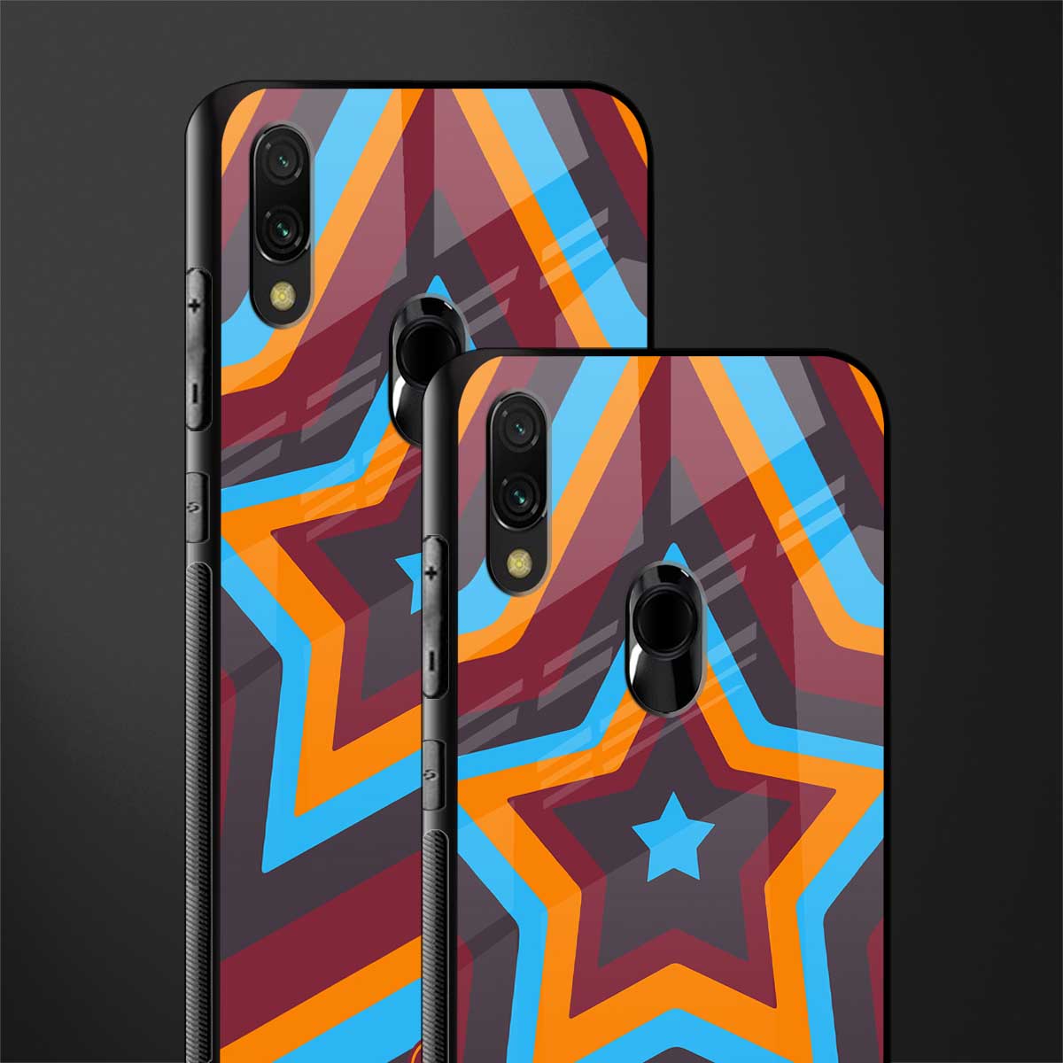 y2k red blue stars glass case for redmi note 7 pro image-2