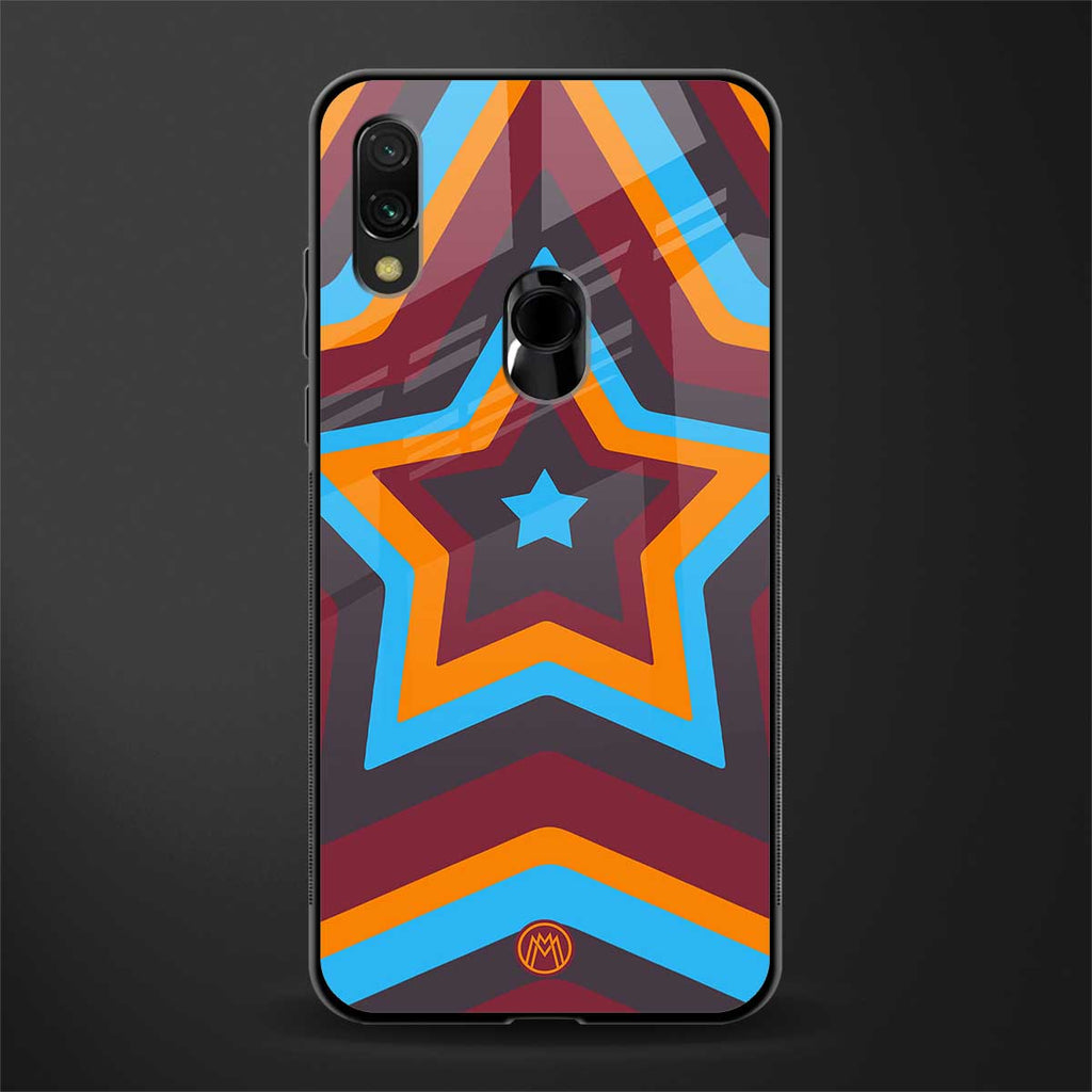 y2k red blue stars glass case for redmi note 7 image