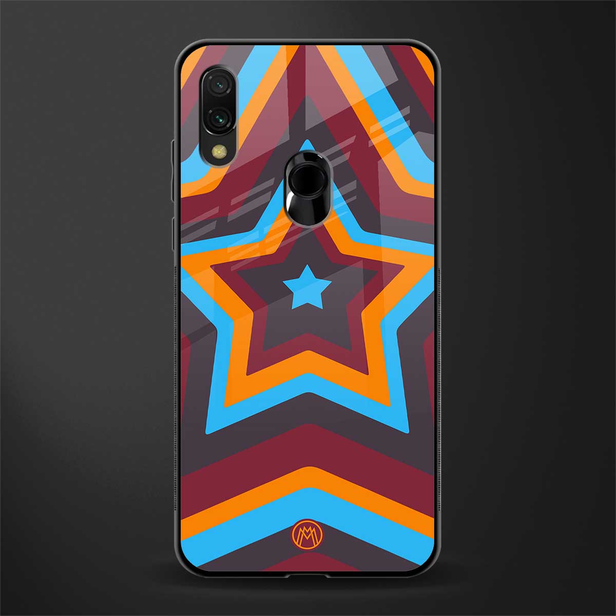 y2k red blue stars glass case for redmi note 7 image