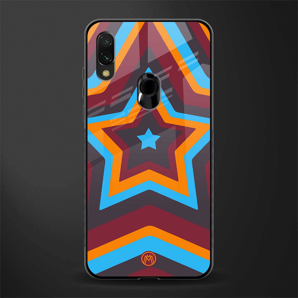 y2k red blue stars glass case for redmi y3 image