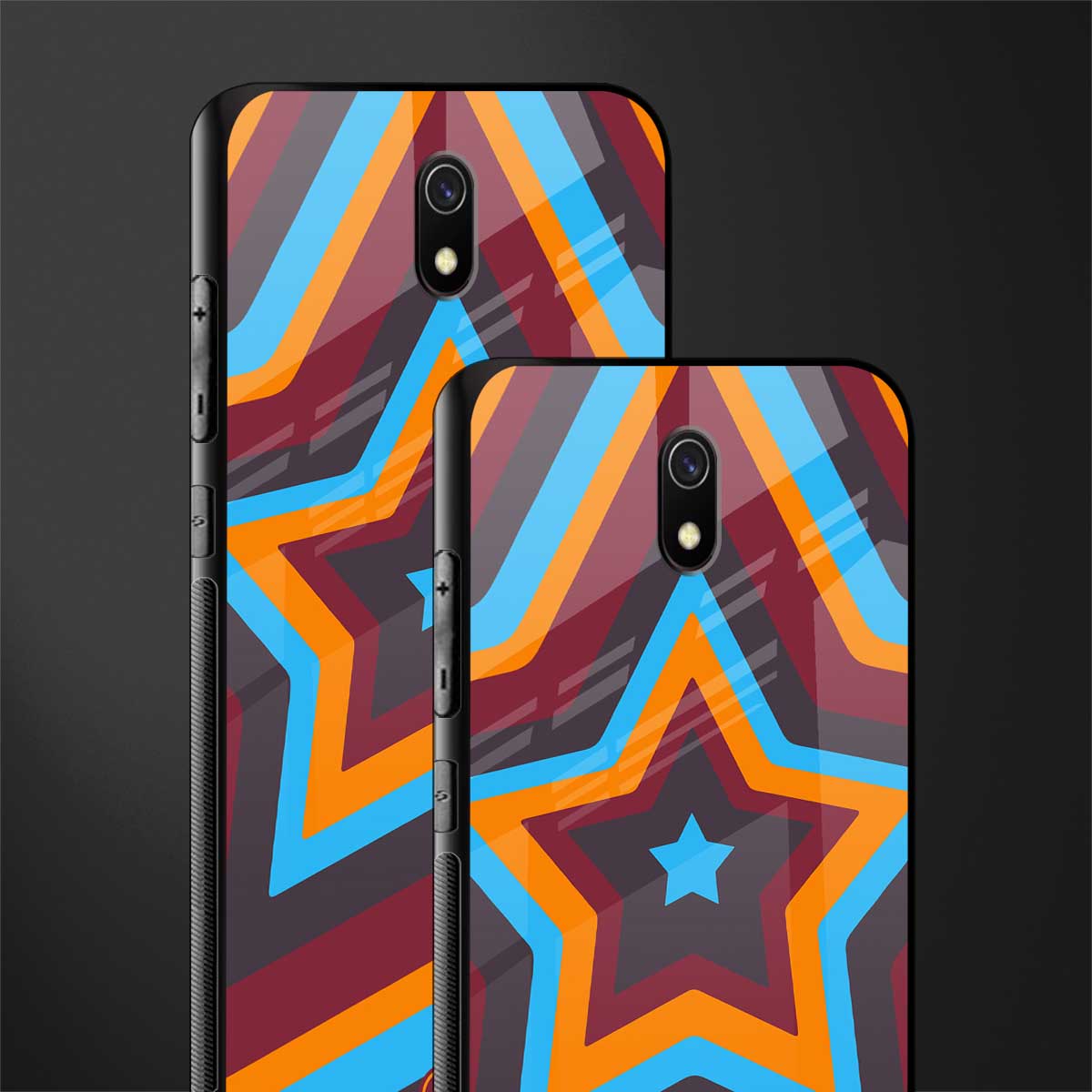 y2k red blue stars glass case for redmi 8a image-2