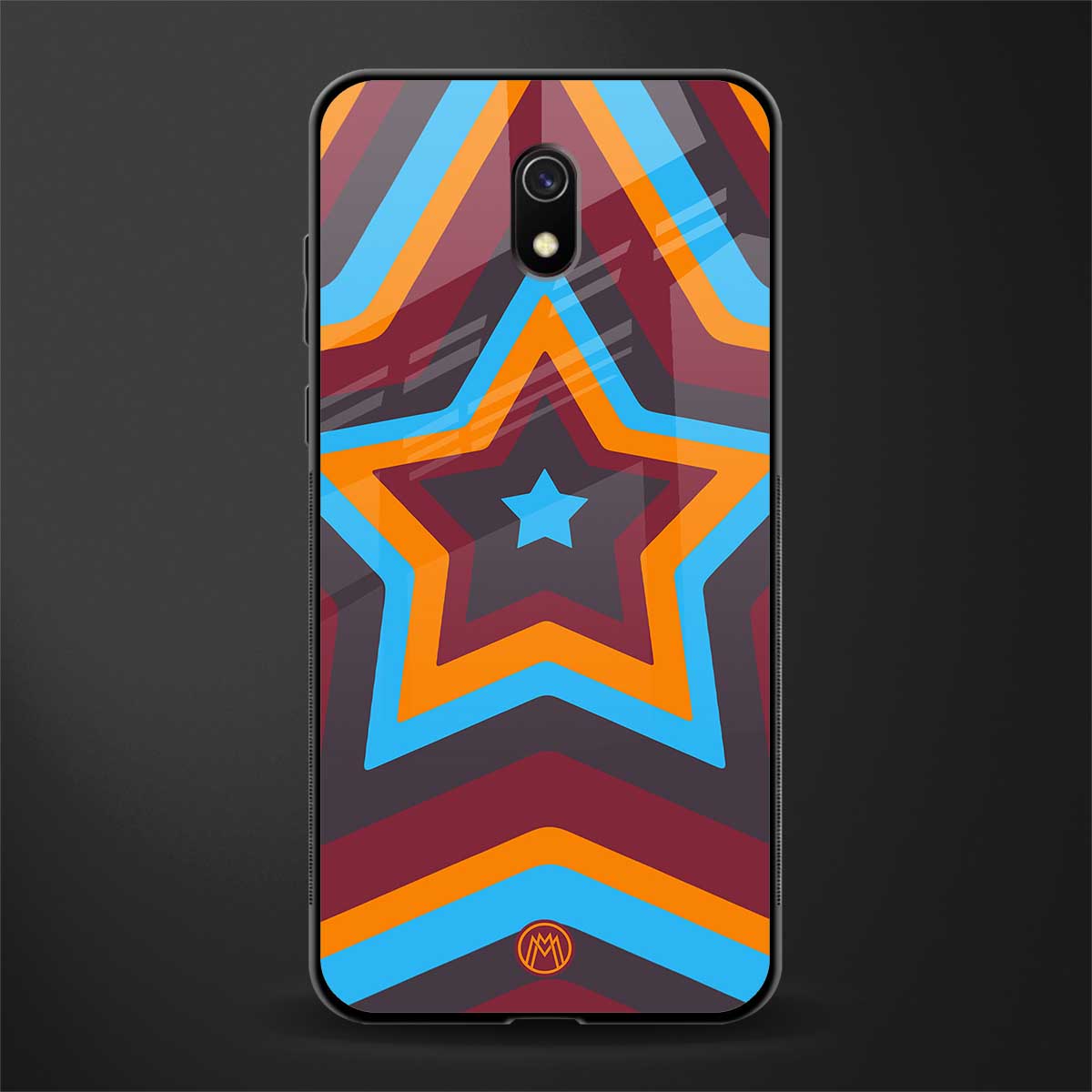 y2k red blue stars glass case for redmi 8a image