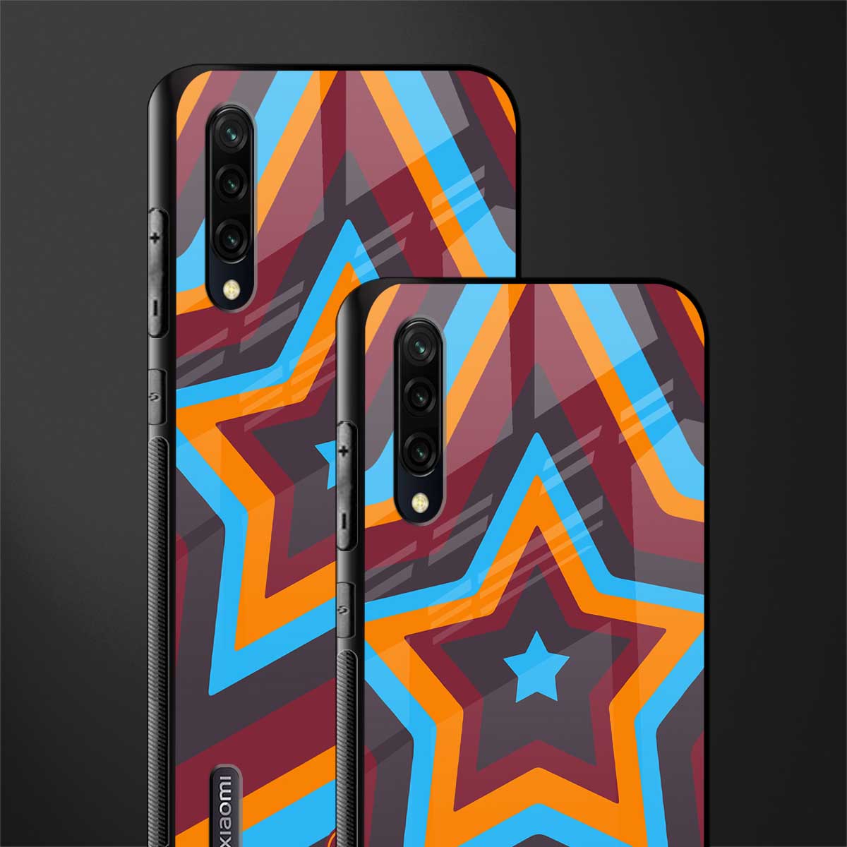 y2k red blue stars glass case for mi a3 redmi a3 image-2