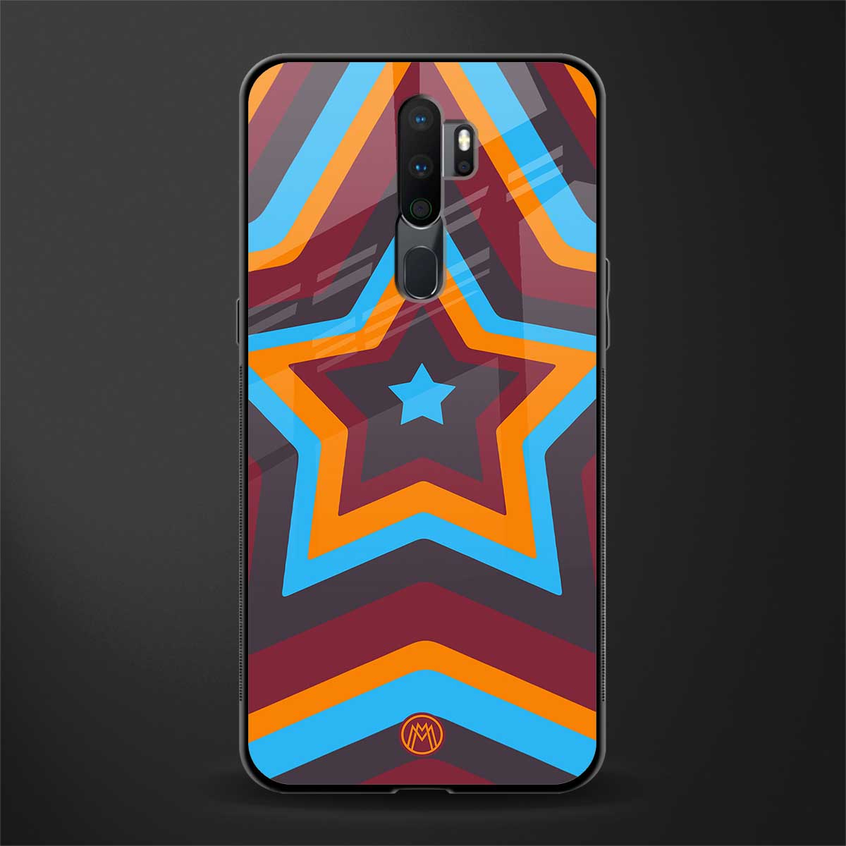 y2k red blue stars glass case for oppo a9 2020 image
