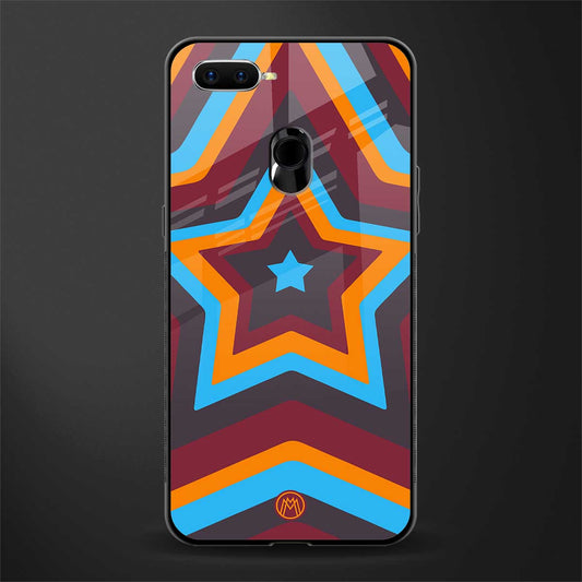 y2k red blue stars glass case for oppo a7 image