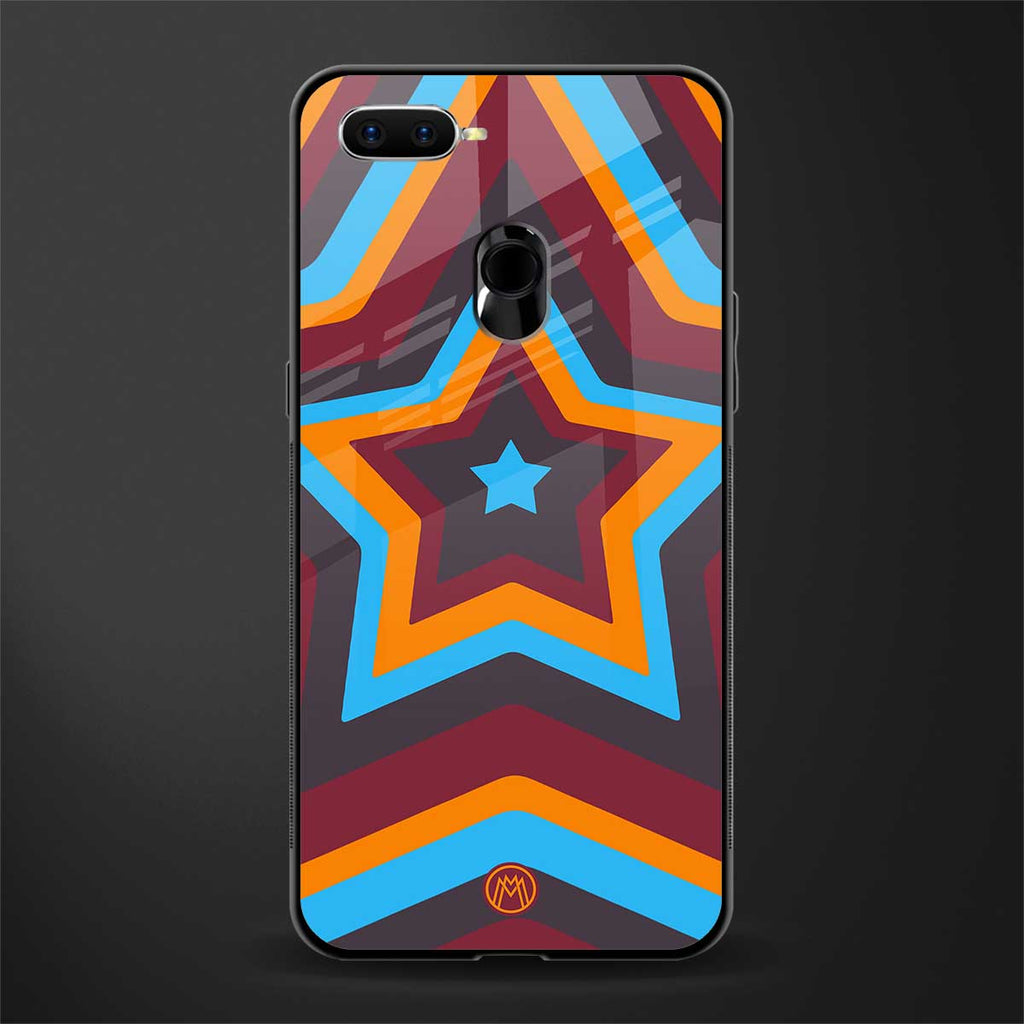 y2k red blue stars glass case for oppo a12 image