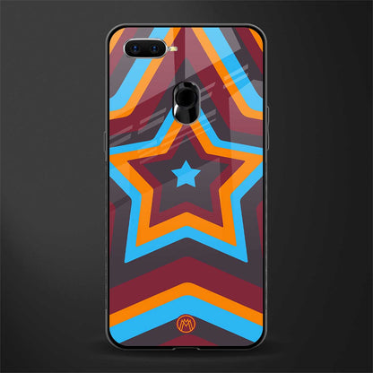 y2k red blue stars glass case for oppo a12 image