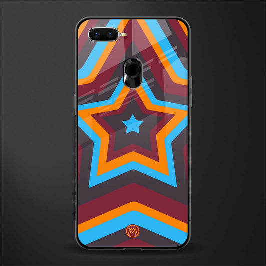 y2k red blue stars glass case for oppo a12 image
