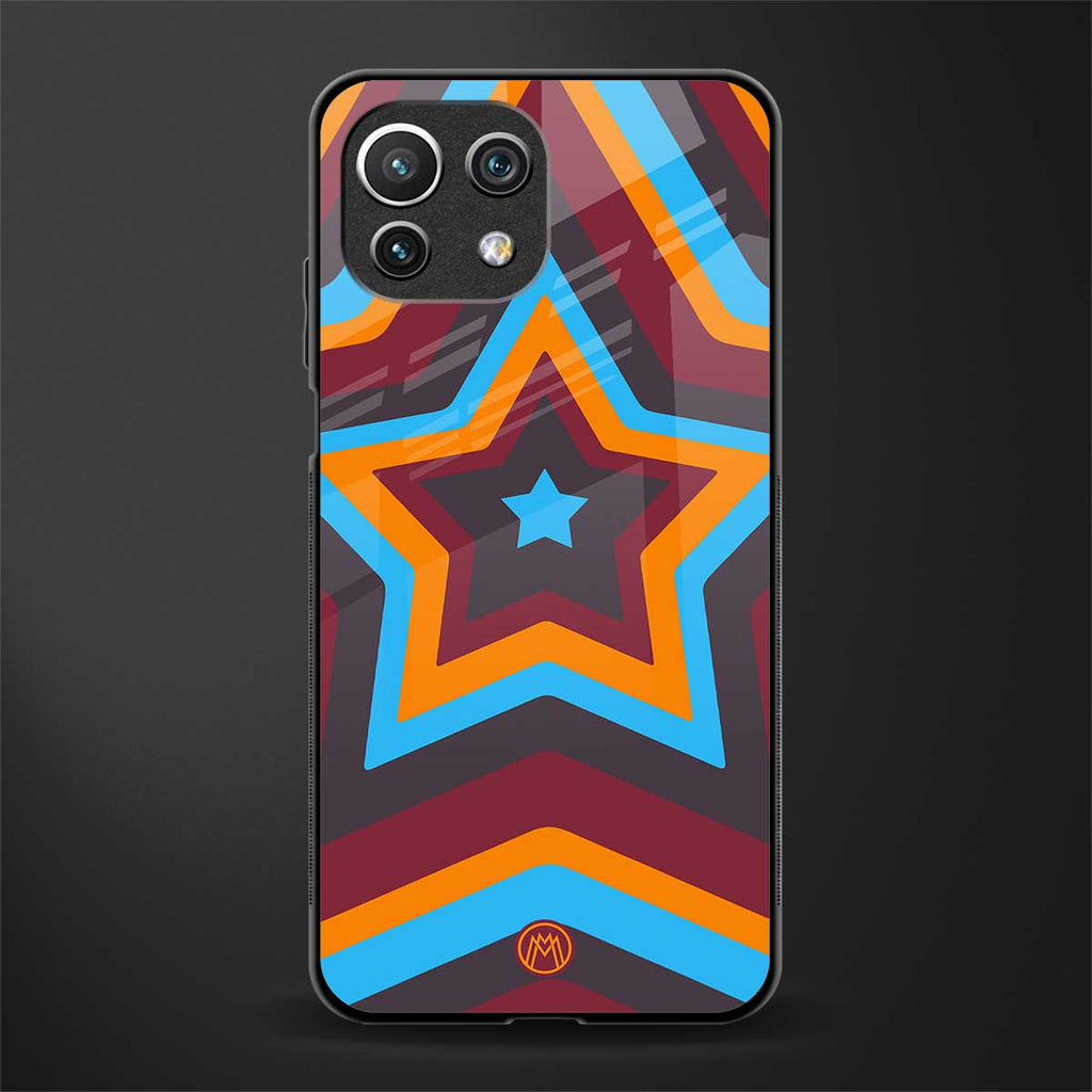 y2k red blue stars glass case for mi 11 lite image