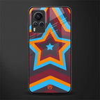 y2k red blue stars glass case for vivo x60 pro image