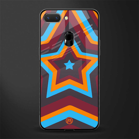 y2k red blue stars glass case for oppo a5 image