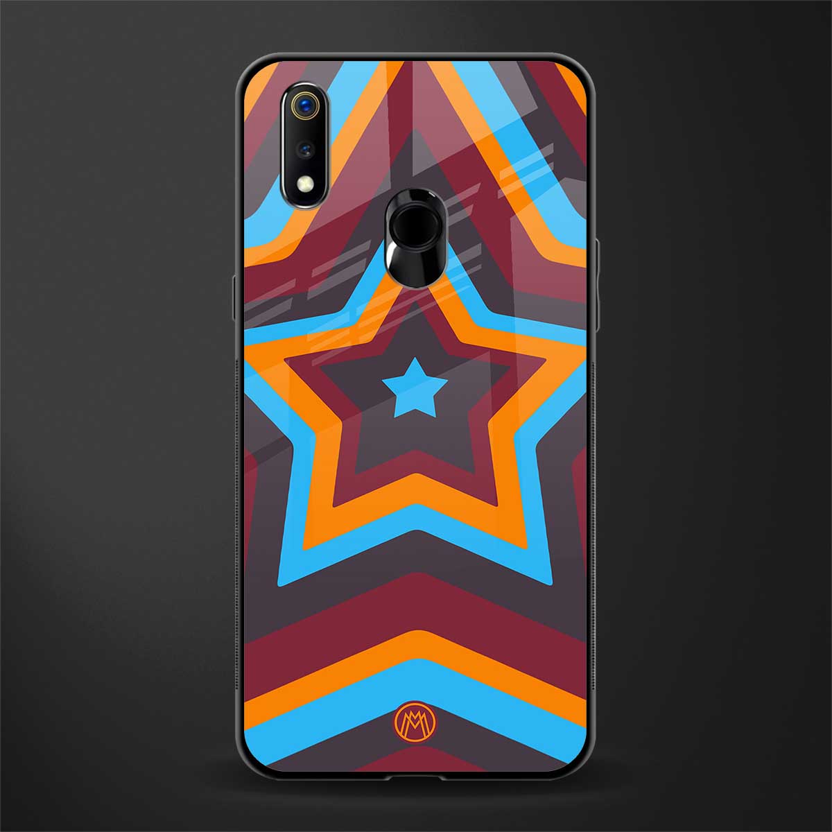 y2k red blue stars glass case for realme 3 pro image