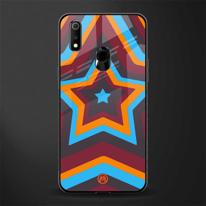 y2k red blue stars glass case for realme 3 pro image
