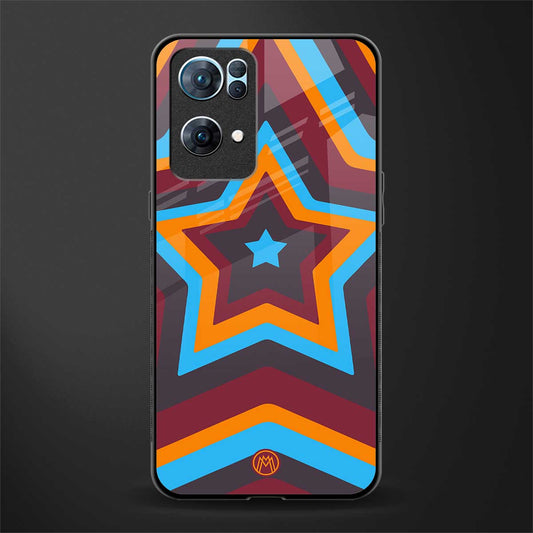 y2k red blue stars glass case for oppo reno7 pro 5g image