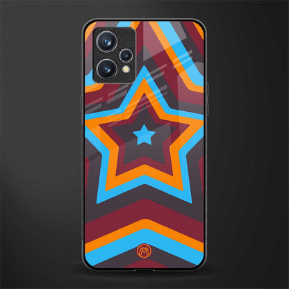 y2k red blue stars glass case for realme 9 4g image