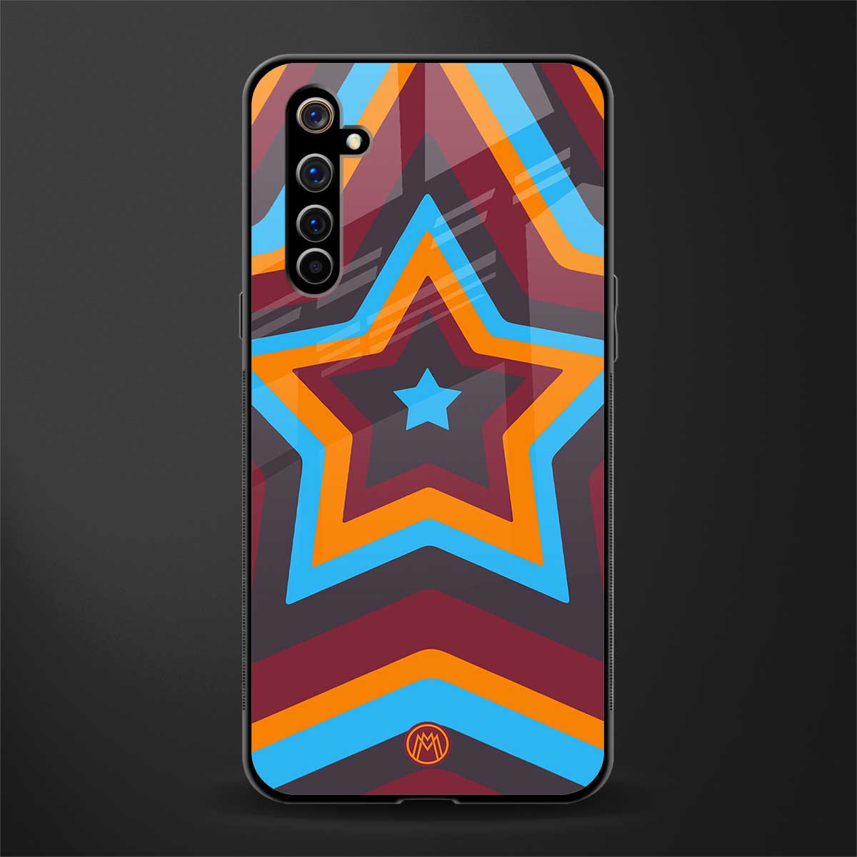 y2k red blue stars glass case for realme x50 pro image