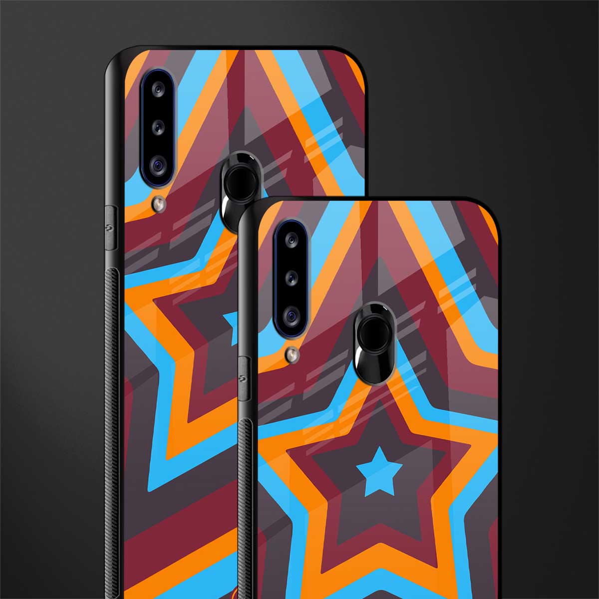 y2k red blue stars glass case for samsung galaxy a20s image-2