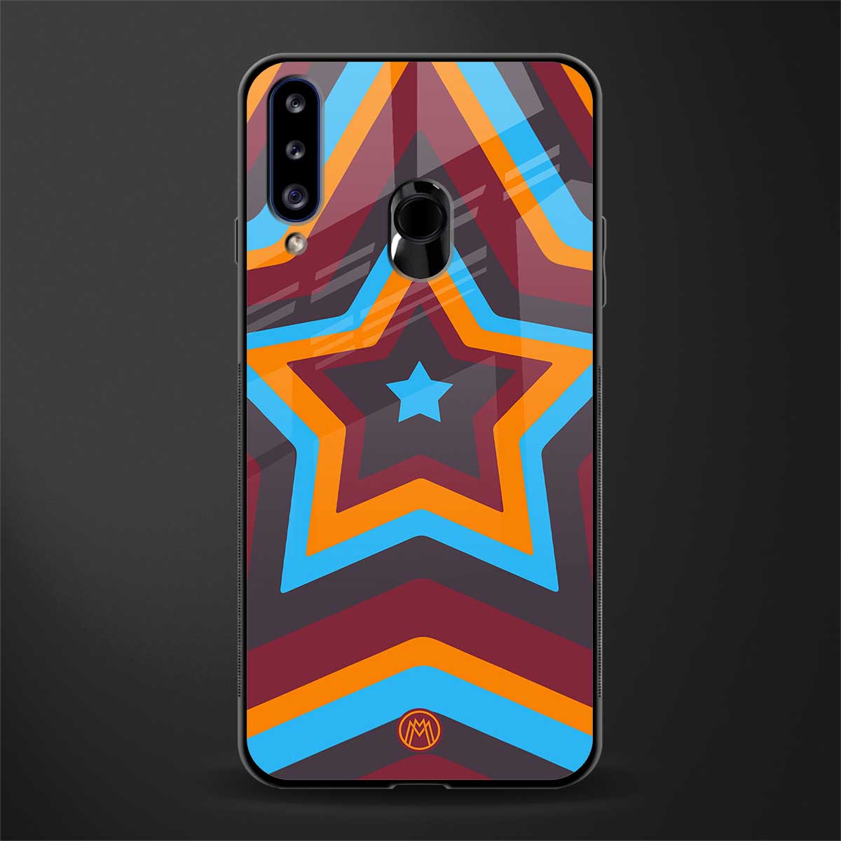 y2k red blue stars glass case for samsung galaxy a20s image