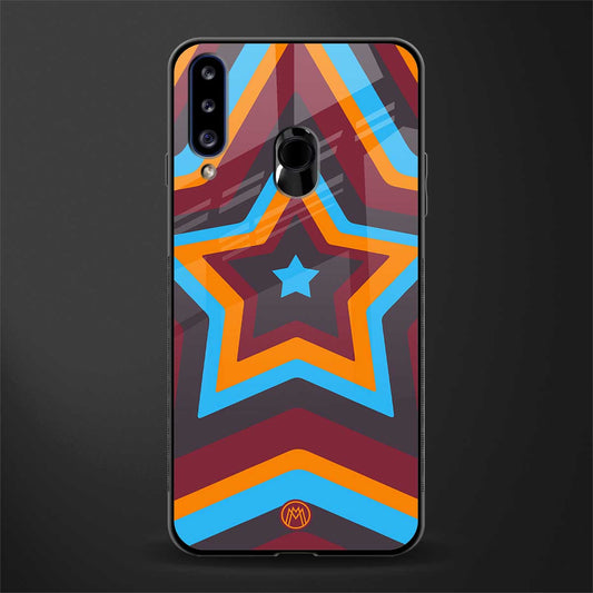 y2k red blue stars glass case for samsung galaxy a20s image