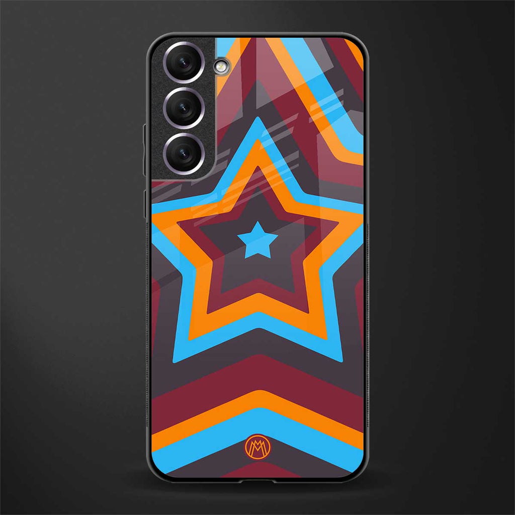 y2k red blue stars glass case for samsung galaxy s21 plus image