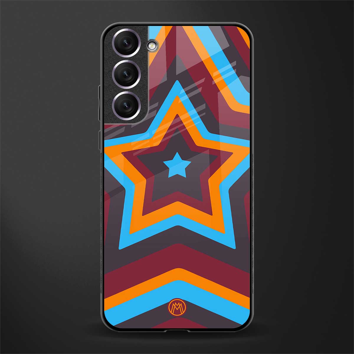 y2k red blue stars glass case for samsung galaxy s21 image