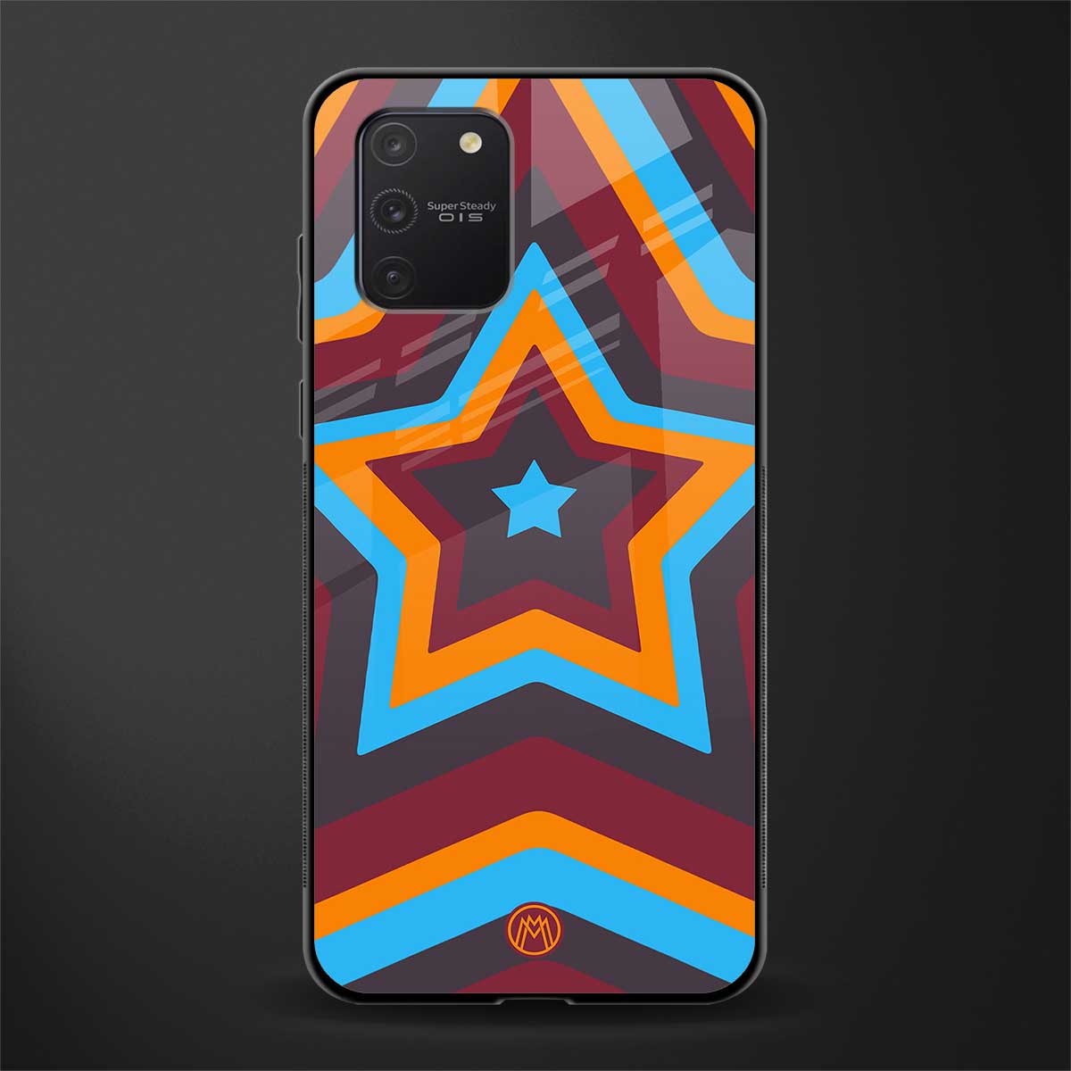 y2k red blue stars glass case for samsung galaxy a91 image