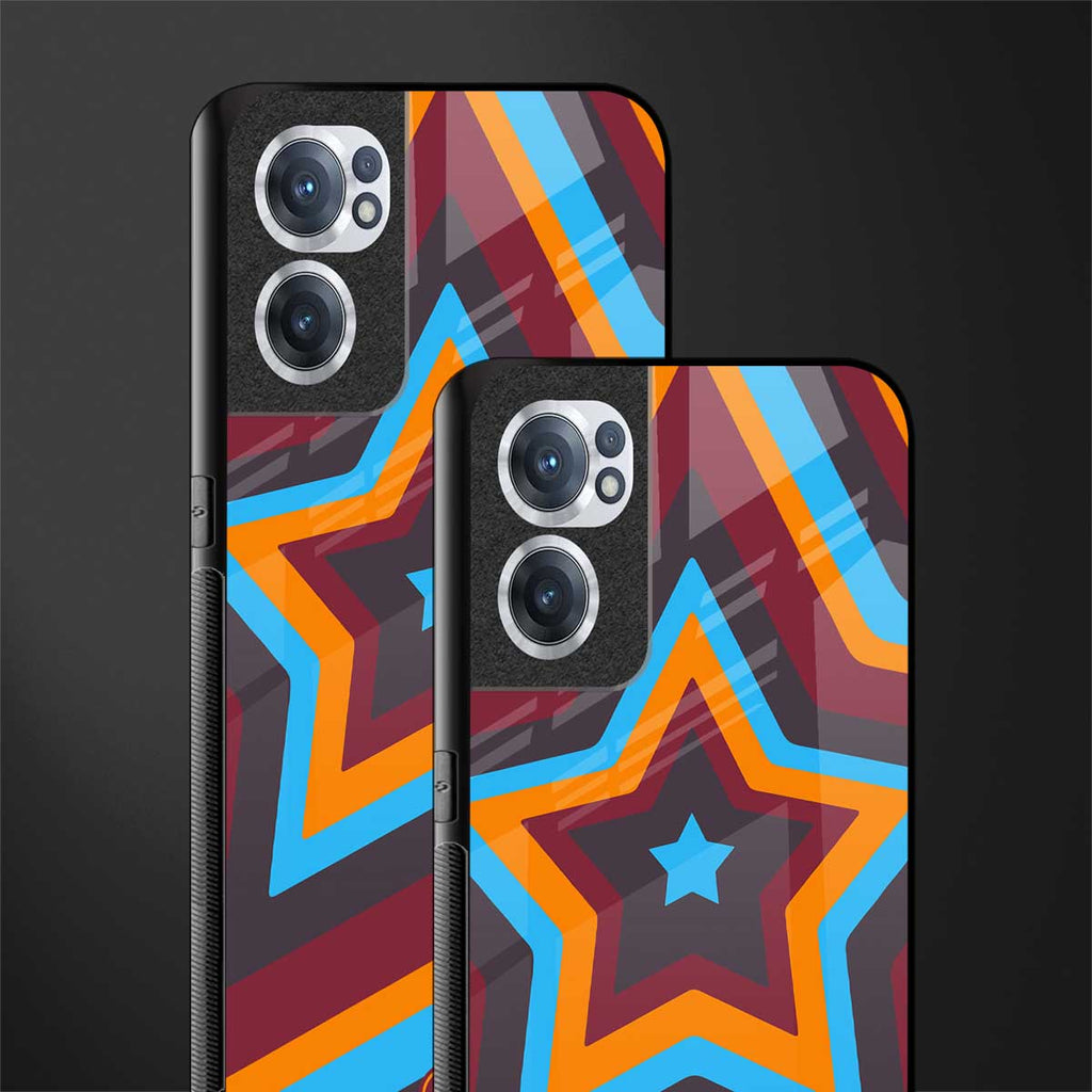 y2k red blue stars glass case for oneplus nord ce 2 5g image-2