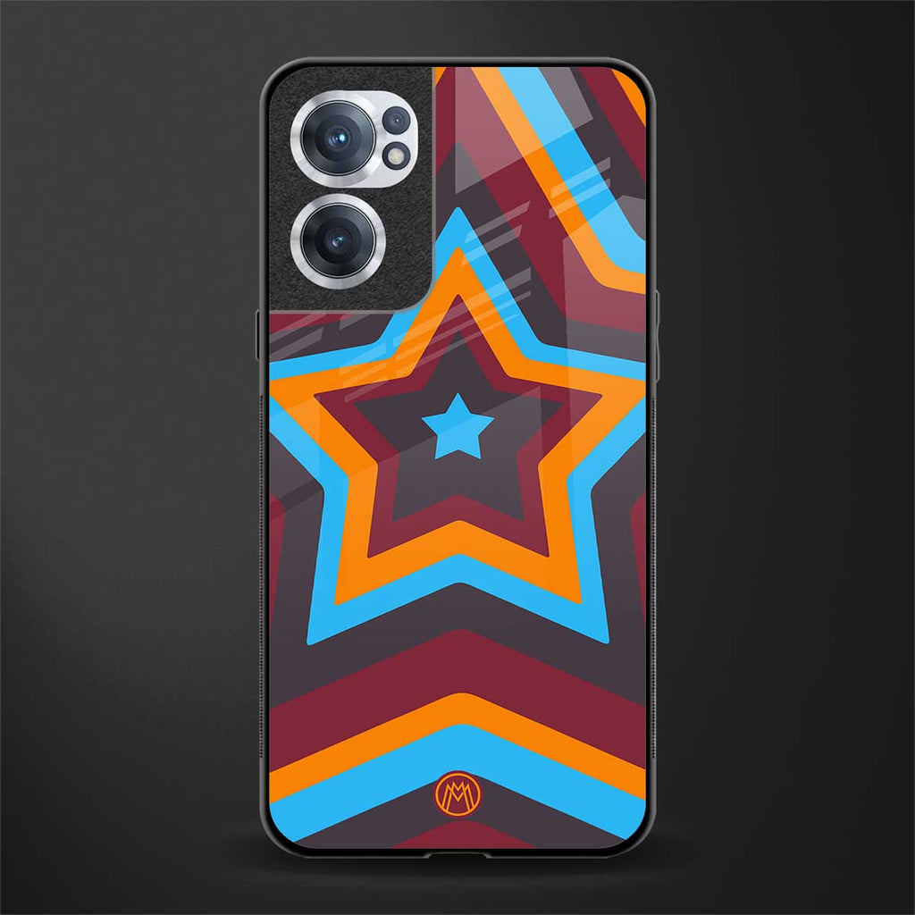 y2k red blue stars glass case for oneplus nord ce 2 5g image