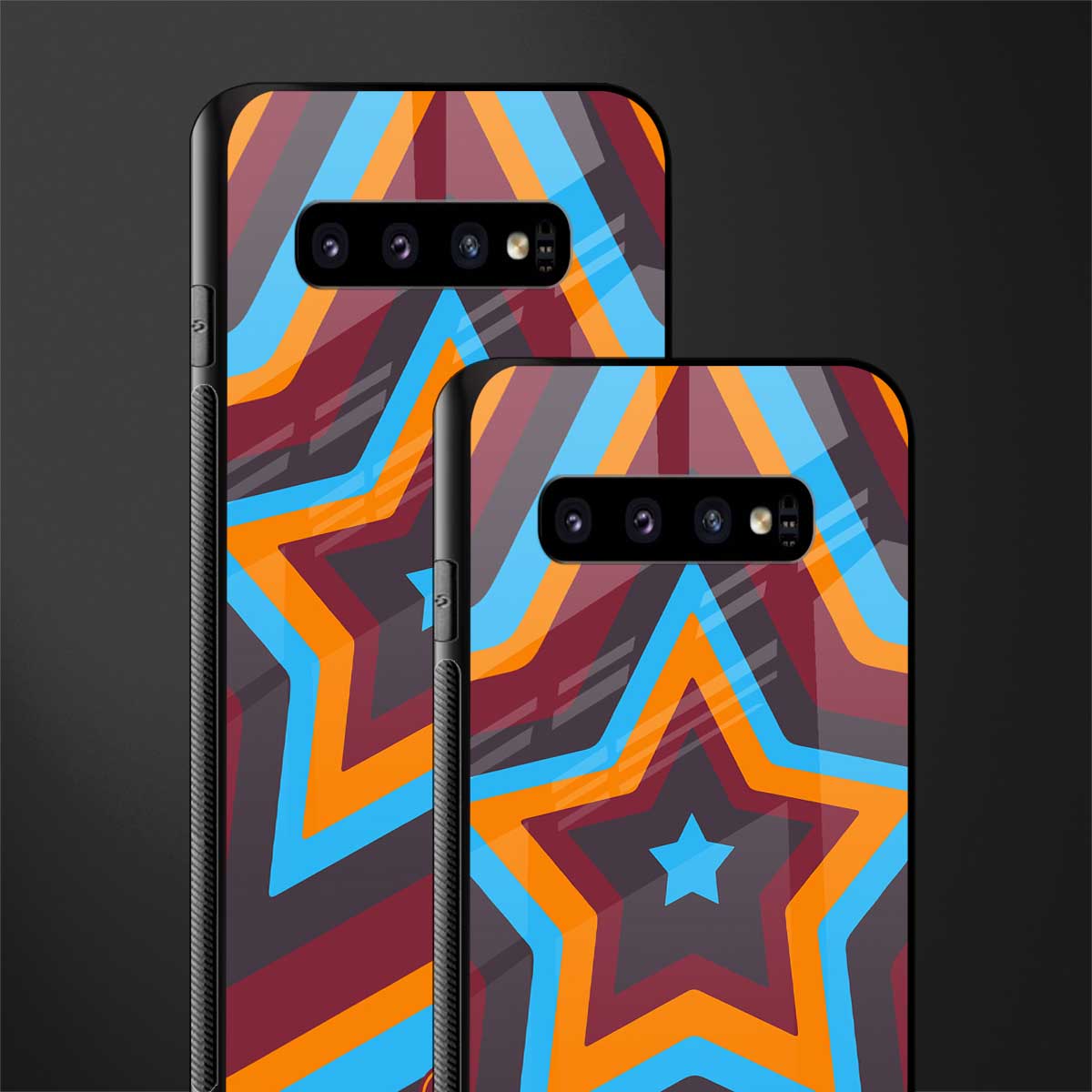 y2k red blue stars glass case for samsung galaxy s10 plus image-2
