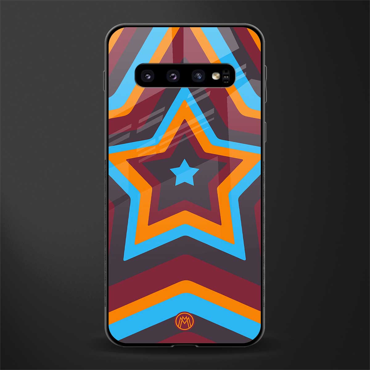 y2k red blue stars glass case for samsung galaxy s10 image