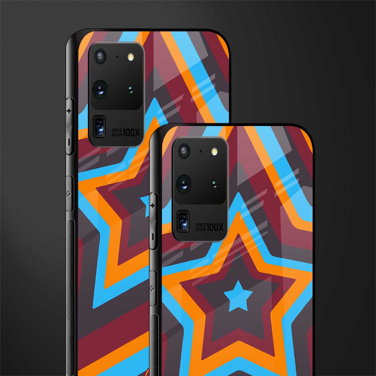 y2k red blue stars glass case for samsung galaxy s20 ultra image-2