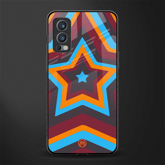 y2k red blue stars glass case for oneplus nord 2 5g image