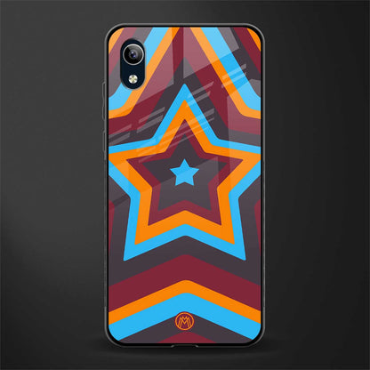 y2k red blue stars glass case for vivo y1s without fingerprint image