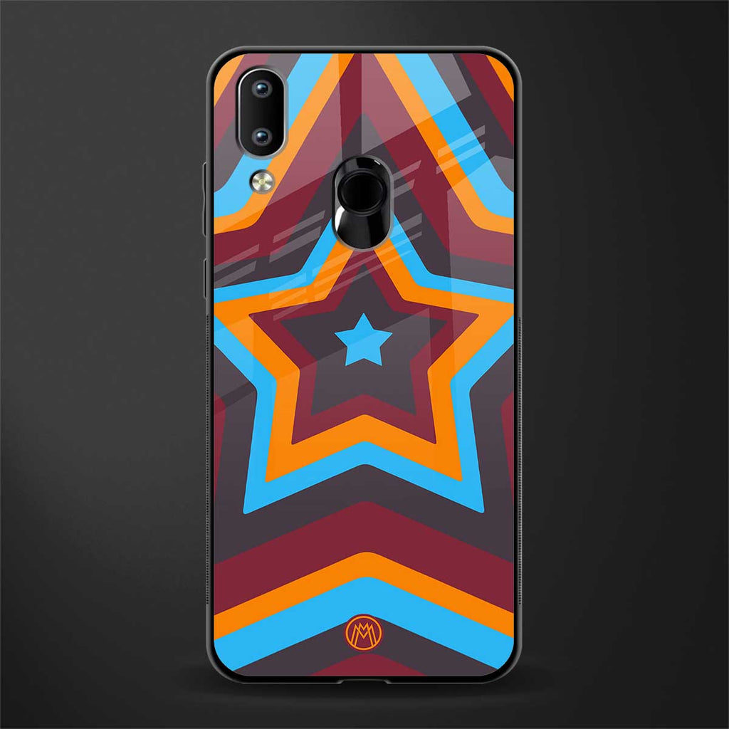 y2k red blue stars glass case for vivo y91 image