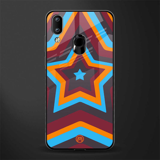 y2k red blue stars glass case for vivo y91 image