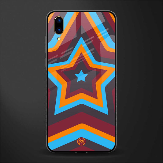 y2k red blue stars glass case for vivo v11 pro image