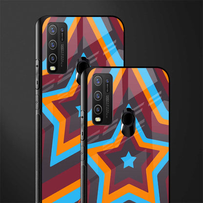 y2k red blue stars glass case for vivo y30 image-2