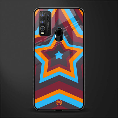 y2k red blue stars glass case for vivo y50 image