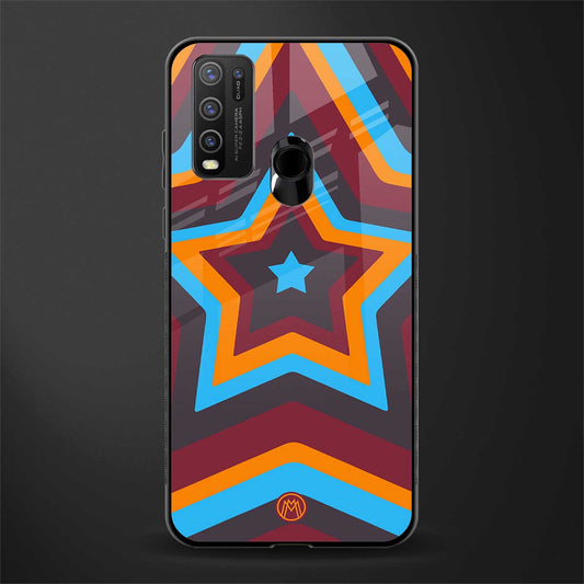 y2k red blue stars glass case for vivo y50 image
