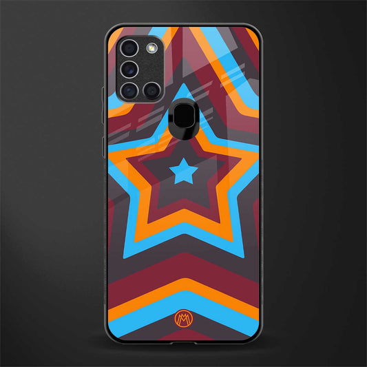 y2k red blue stars glass case for samsung galaxy a21s image