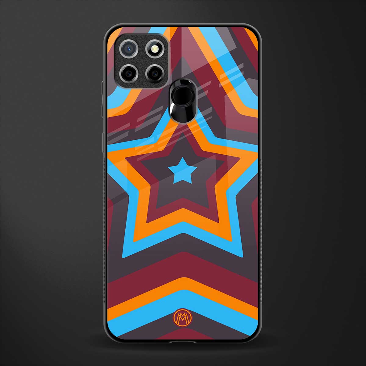y2k red blue stars glass case for realme narzo 30a image