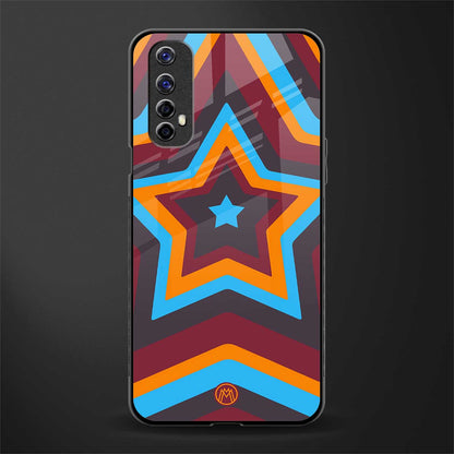 y2k red blue stars glass case for realme 7 image