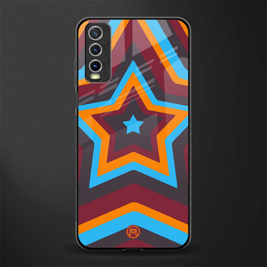 y2k red blue stars glass case for vivo y20 image