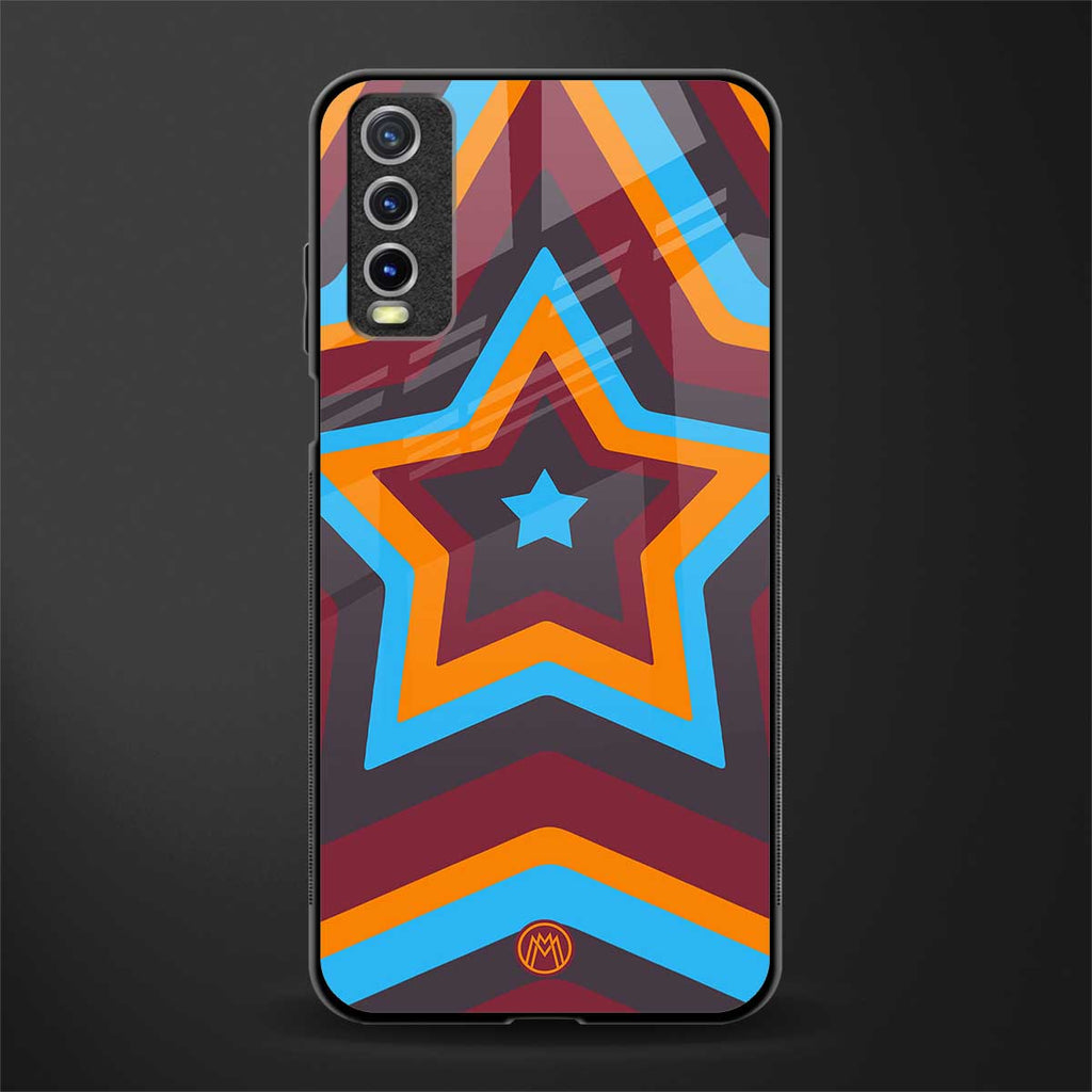 y2k red blue stars glass case for vivo y20i vivo y20t image