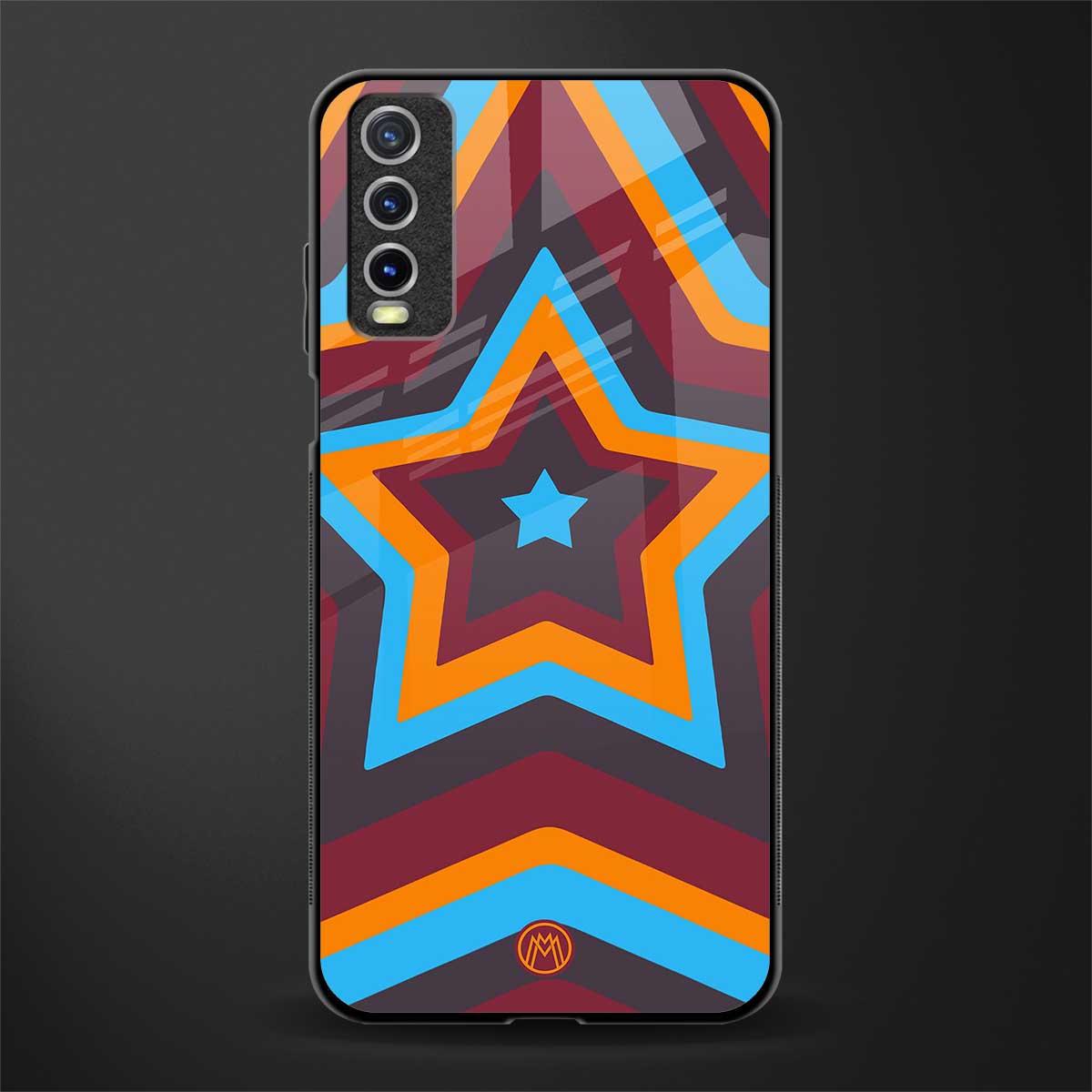 y2k red blue stars glass case for vivo y12g image